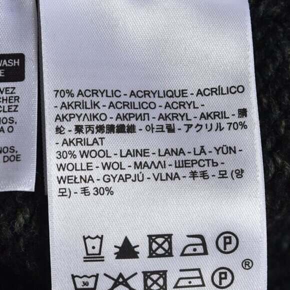 Levi's Knit Tie Cardigan Sweater Wool Blend Black Gray Size XL - Picture 9 of 9